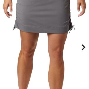 Gray Ruched Mini Skirt